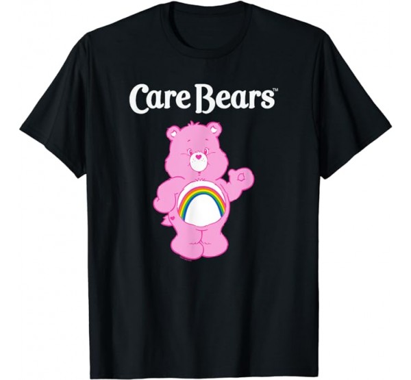 Care Bears Vintage Classic Cheer Bear Rainbow Belly Badge T-Shirt Care Bears Vintage Classic Cheer Bear Rainbow Belly Badge T-Shirt